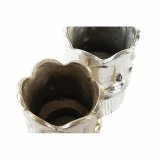 Vase DKD Home Decor Gylden Ansigt Champagne Slvfarvet Aluminium Moderne 12 x 12 x 17 cm (2 enheder)   #2
