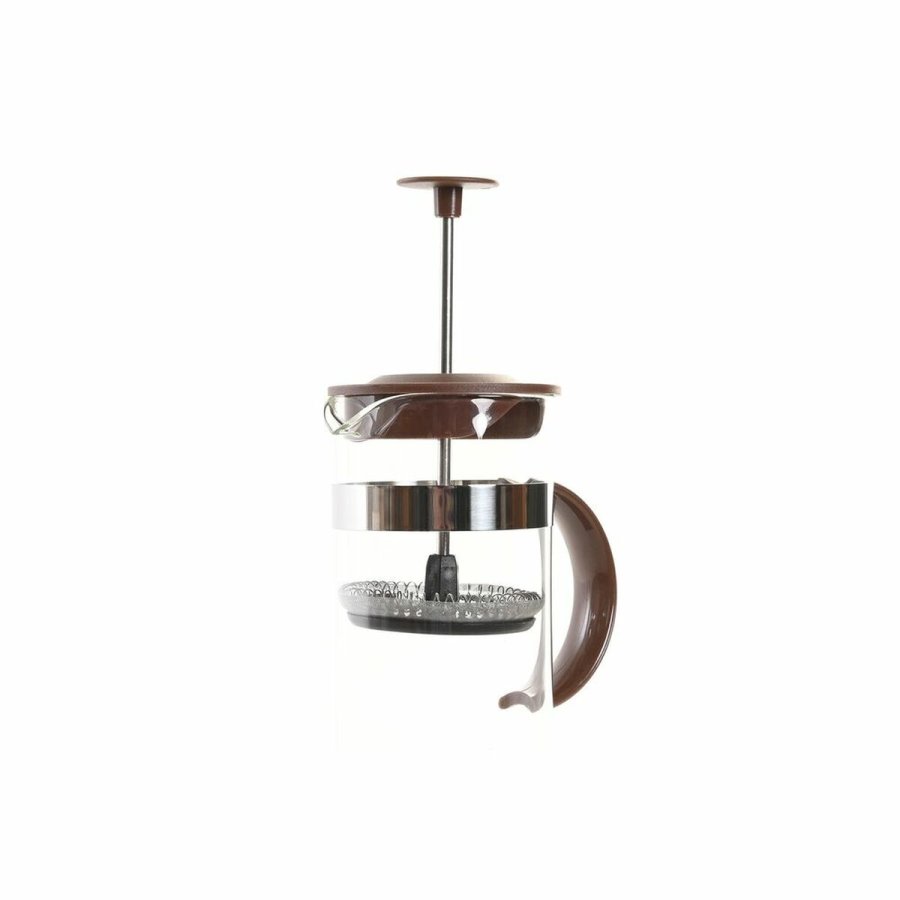 Kaffekande med stempel DKD Home Decor Brun Gennemsigtig Rustfrit stl Borosilikatglas 350 ml 16 x 9 x 18,5 cm #4
