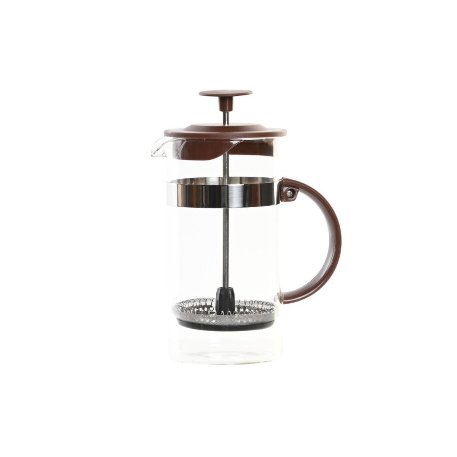 Kaffekande med stempel DKD Home Decor Brun Gennemsigtig Rustfrit stl Borosilikatglas 350 ml 16 x 9 x 18,5 cm #1