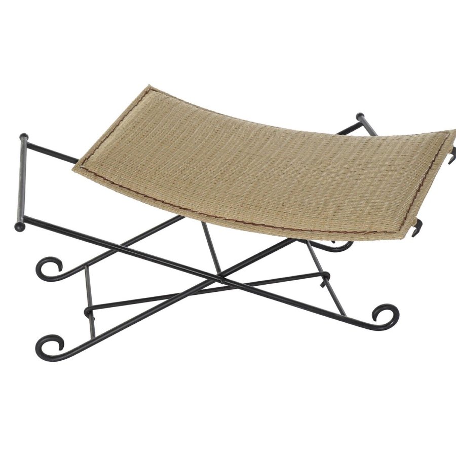 Stol DKD Home Decor   Sort Metal Lys brun Spanskrr (94 x 49 x 44 cm) #13