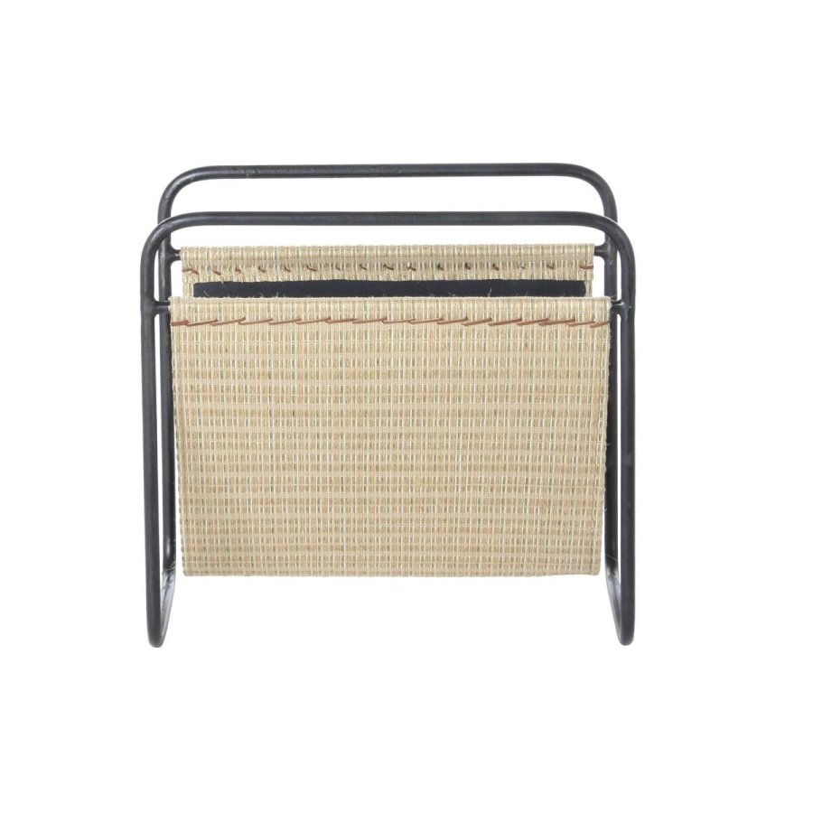 Tidsskriftholder DKD Home Decor 39 x 26 x 36 cm Natur Sort Metal #3