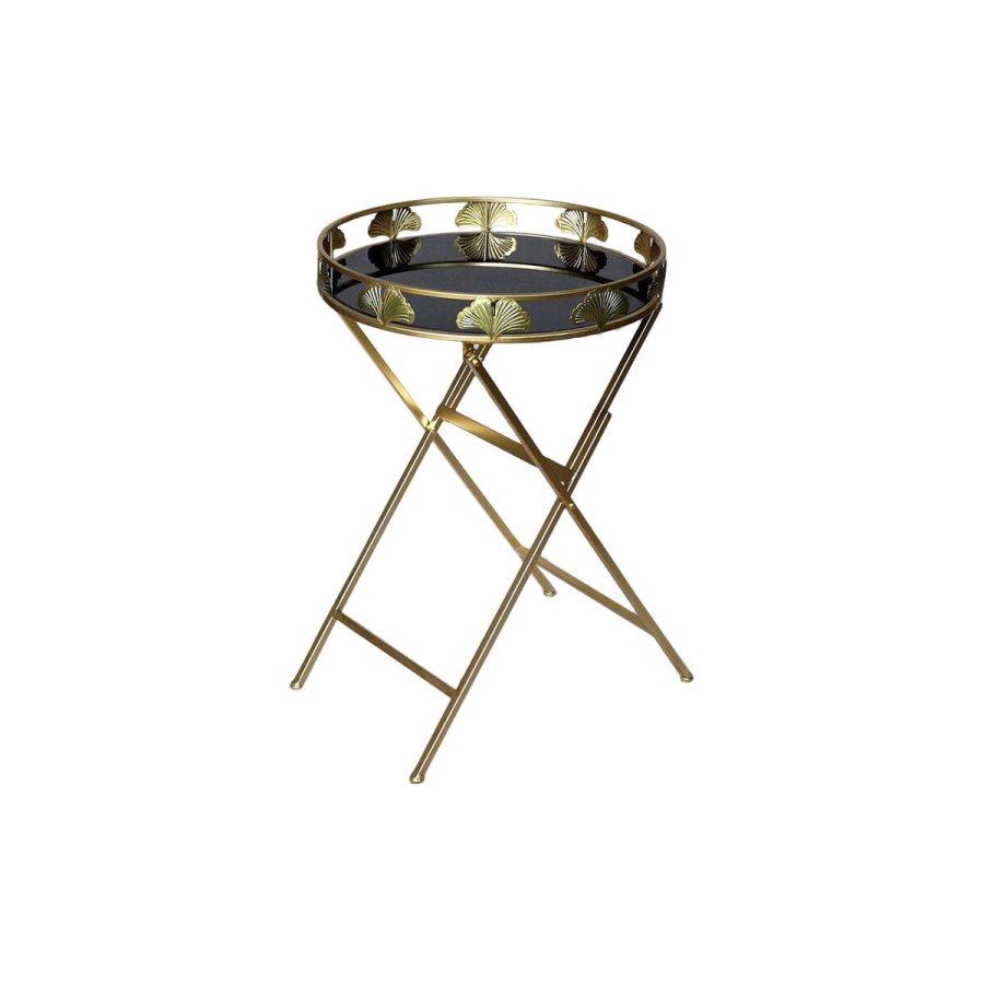 Sofabord DKD Home Decor 49 x 49 x 72 cm Krystal Sort Gylden Metal #1
