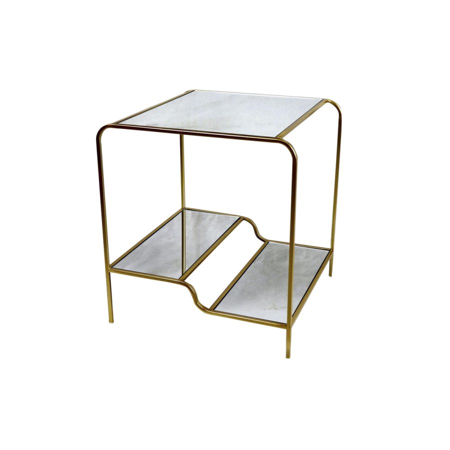 Sofabord DKD Home Decor Gylden Metal Spejl 50 x 50 x 55 cm #1