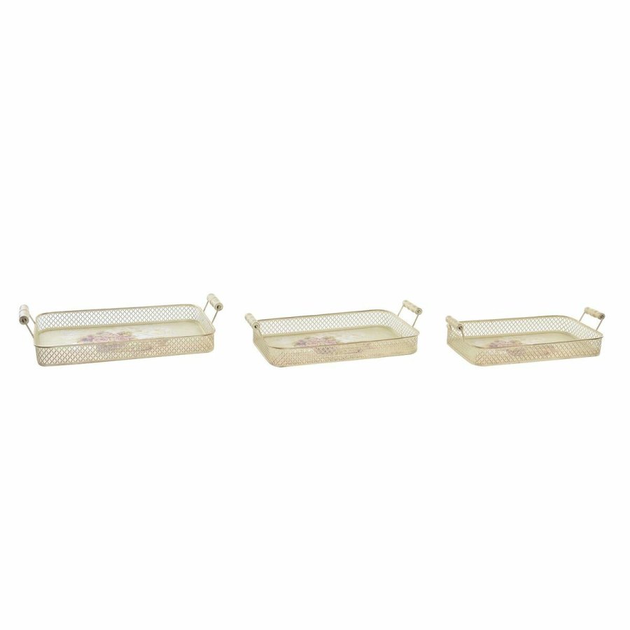 Bakkest DKD Home Decor Pink Metal Aluminium 8 cm 40 x 21 x 8 cm (3 enheder) #1