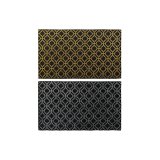 Drmtte DKD Home Decor Slvfarvet Sort Gylden Gummi Araber 2 enheder (75 x 45 x 0,5 cm) #1
