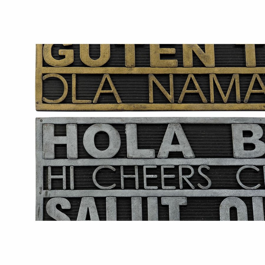 Drmtte DKD Home Decor Slvfarvet Gylden Gummi 2 enheder Urban (75 x 45 x 0,5 cm) #5