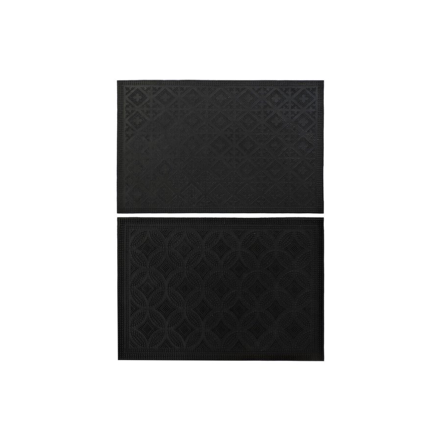 Drmtte DKD Home Decor Sort Gummi 2 enheder (60 x 40 x 0,3 cm) #1