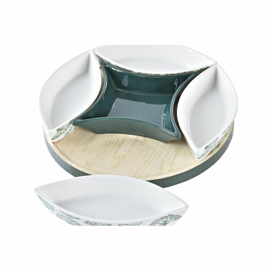St til appetizere DKD Home Decor Tr 22 x 22 x 1 cm Ark Grn Stentj #4