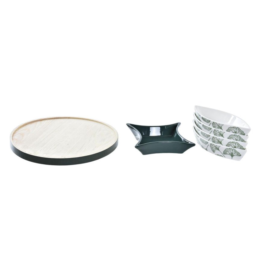 St til appetizere DKD Home Decor Tr 22 x 22 x 1 cm Ark Grn Stentj #7