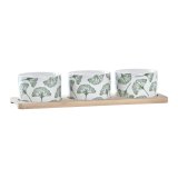 St til appetizere DKD Home Decor Bambus Stentj Ark 3 Dele 4 Dele 28 x 9,7 x 1,5 cm #1