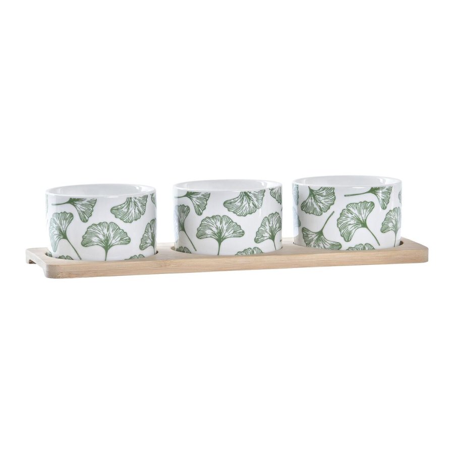 St til appetizere DKD Home Decor Bambus Stentj Ark 3 Dele 4 Dele 28 x 9,7 x 1,5 cm #1