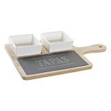 St til appetizere DKD Home Decor Tapas Bambus Stentj Brt 3 Dele 31 x 20 x 5 cm #1