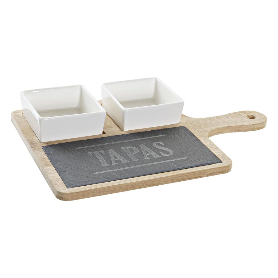 St til appetizere DKD Home Decor Tapas Bambus Stentj Brt 3 Dele 31 x 20 x 5 cm #1
