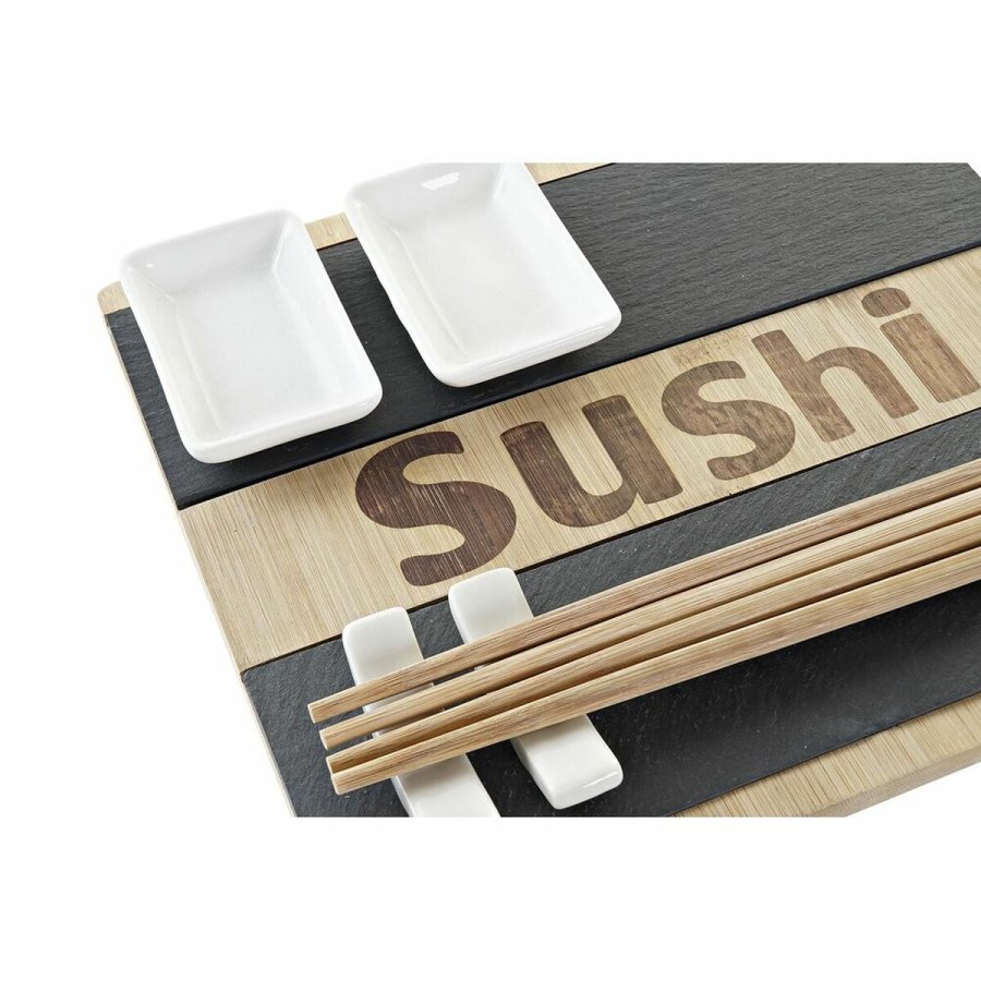 Sushi-st DKD Home Decor Sort Natur Bambus Brt Orientalsk 25 x 22 x 3 cm #10