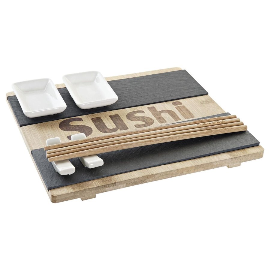 Sushi-st DKD Home Decor Sort Natur Bambus Brt Orientalsk 25 x 22 x 3 cm #1