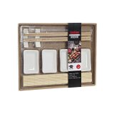 Sushi-st DKD Home Decor Metal Bambus Hvid Natur Orientalsk 30 x 40 cm 28 x 22 x 2,5 cm (9 Dele) #10