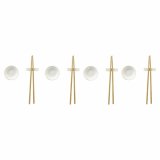Sushi-st DKD Home Decor Bambus Stentj Hvid Natur Orientalsk 27,3 x 20,3 x 2,5 cm (12 enheder) #1