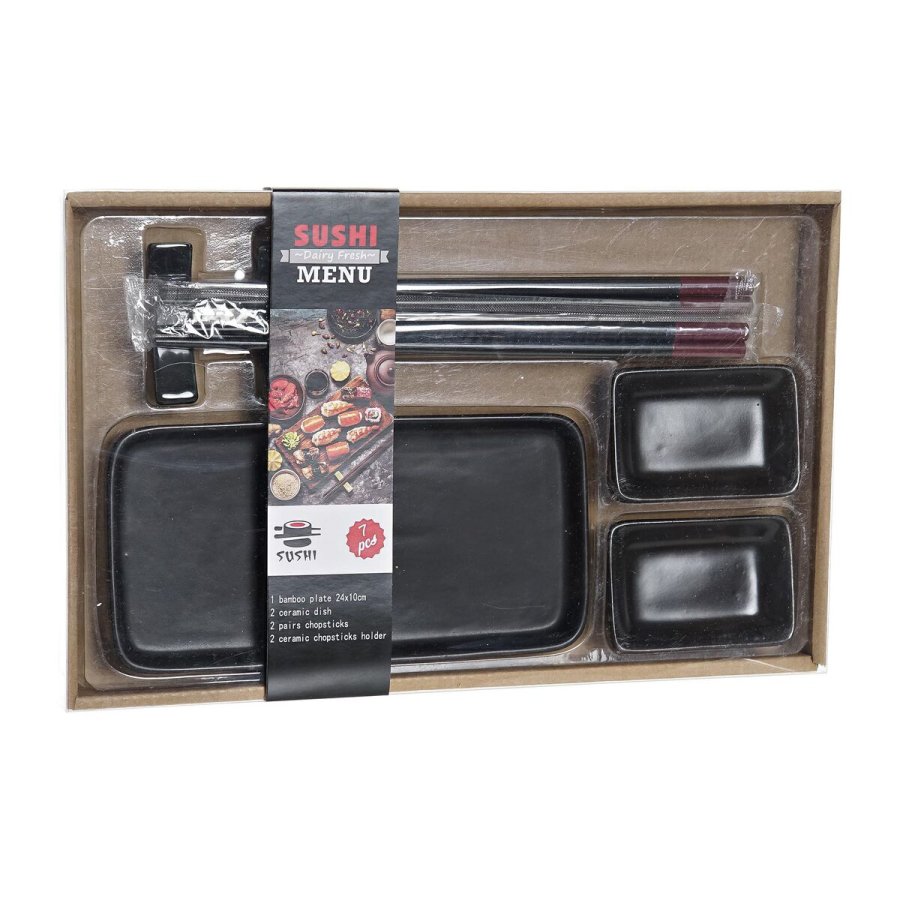 Sushi-st DKD Home Decor Sort Bambus Stentj (31,3 x 19,3 x 2,7 cm) #10