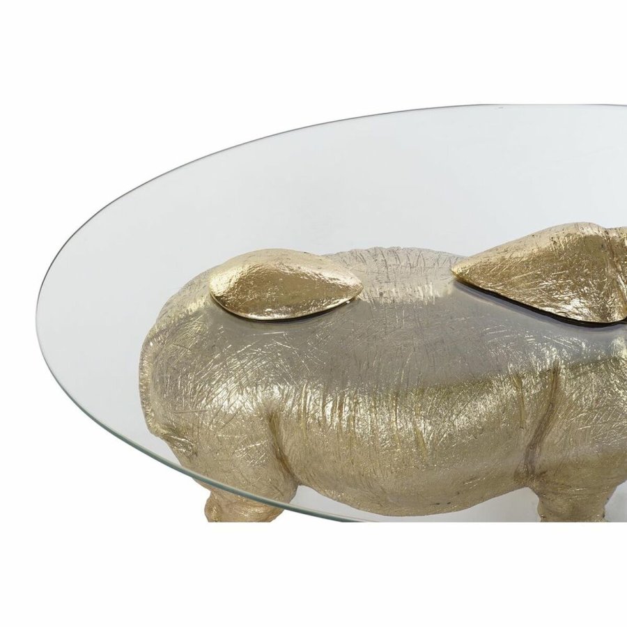 Sofabord DKD Home Decor Gennemsigtig Gylden Harpiks Krystal 100 x 60,5 x 46 cm #2