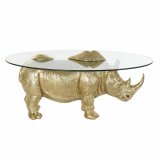 Sofabord DKD Home Decor Gennemsigtig Gylden Harpiks Krystal 100 x 60,5 x 46 cm #1