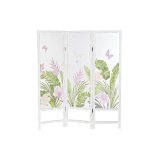 Sammenfoldelig skrm DKD Home Decor Tropisk Gennemsigtig Tr MDF 150 x 2 x 180 cm #1
