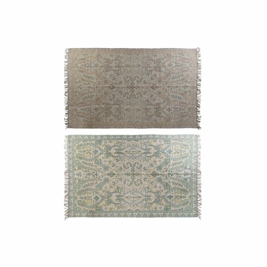 Tppe DKD Home Decor 200 x 290 x 0,5 cm Rd Polyester Grn Araber (2 enheder) #1