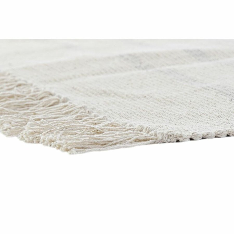Tppe DKD Home Decor 120 x 180 x 0,75 cm Gr Polyester Hvid Frynse Boho (2 enheder) #13