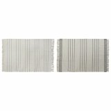 Tppe DKD Home Decor 120 x 180 x 0,75 cm Gr Polyester Hvid Frynse Boho (2 enheder) #1