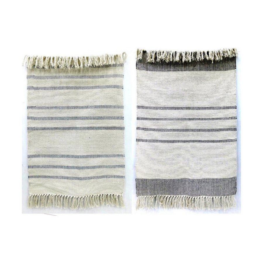 Tppe DKD Home Decor 160 x 230 x 0,75 cm Gr Polyester Hvid Frynse Boho (2 enheder) #1