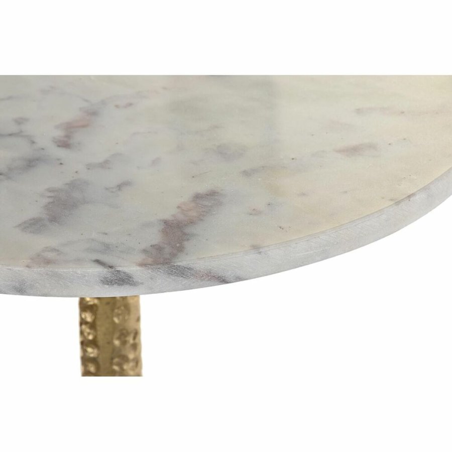 Lille serveringsbord DKD Home Decor Hvid Gylden 40 x 40 x 61 cm #4
