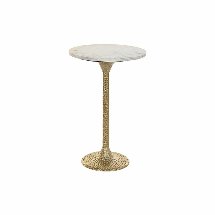 Lille serveringsbord DKD Home Decor Hvid Gylden 40 x 40 x 61 cm #1