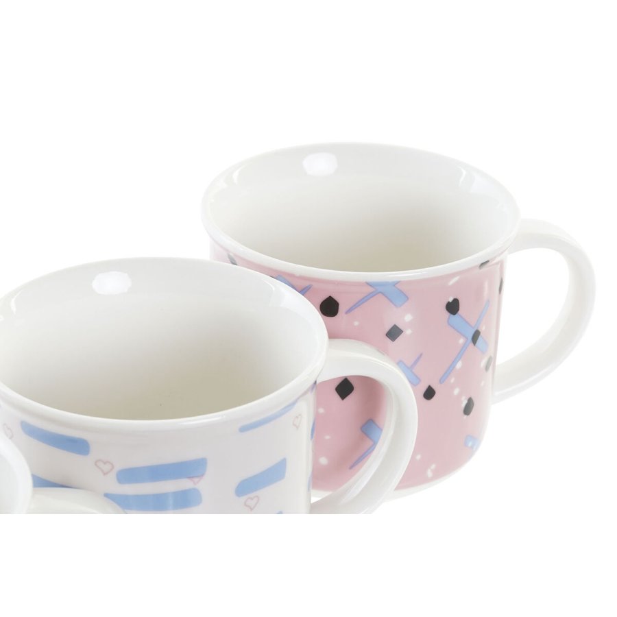 Krus DKD Home Decor Sort Bl Pink Hvid Stentj (310 ml) (4 enheder) #7