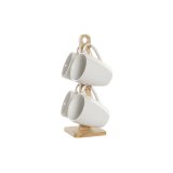 4 Dele krusst DKD Home Decor Hvid Natur Gummitr Stentj 300 ml 19 x 13 x 31 cm #10