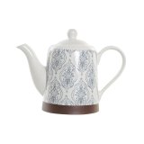 Tekande DKD Home Decor Bl Hvid Brun Gummitr Stentj #1