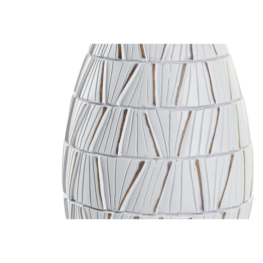 Vase DKD Home Decor Hvid Harpiks Moderne (18 x 18 x 50 cm) #3