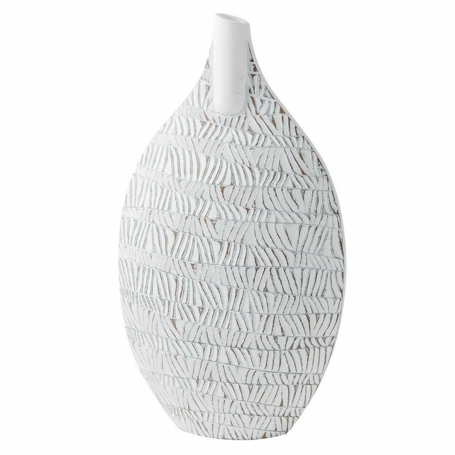 Vase DKD Home Decor Hvid Harpiks Moderne 32 x 13 x 57 cm #1