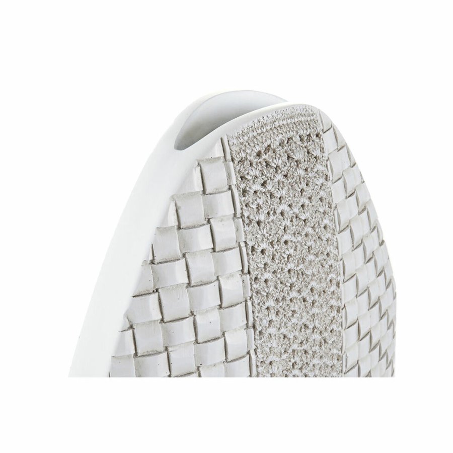 Vase DKD Home Decor 25 x 10 x 51 cm Hvid Harpiks Moderne #2