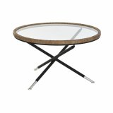 Sofabord DKD Home Decor 80 x 80 x 48 cm Krystal Natur Slvfarvet Sort Metal #1
