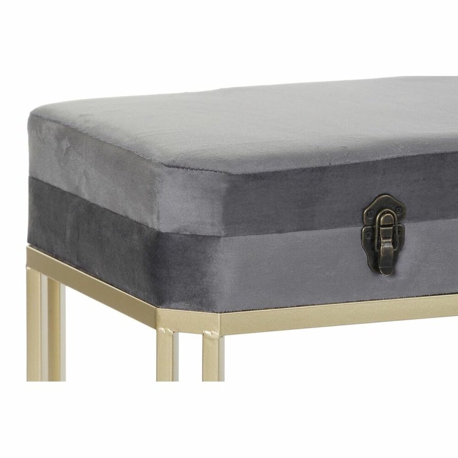 Stol DKD Home Decor   Gr Gylden Metal Fljl (80 x 40 x 47 cm) #13