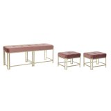 Stol DKD Home Decor   Pink Metal Fljl (120 x 40 x 46 cm) #1