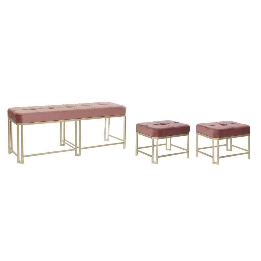 Stol DKD Home Decor   Pink Metal Fljl (120 x 40 x 46 cm) #1