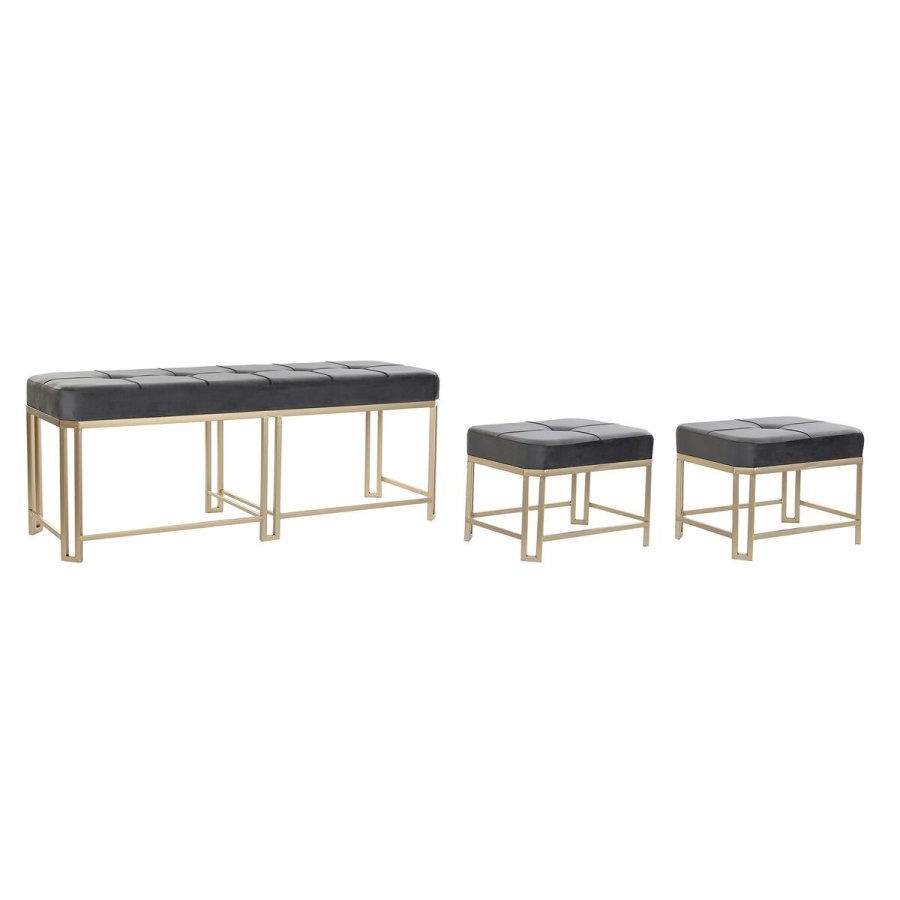 Stol DKD Home Decor   Gr Metal Fljl (120 x 40 x 47 cm) #1