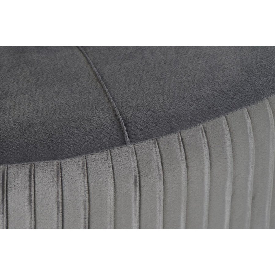 Fodsttte DKD Home Decor 80 x 80 x 38 cm Scandi Gr Tr Fljl Mrkegr Velvet #2