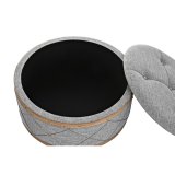 Stol DKD Home Decor   Natur Tr Polyester Lysegr (80 x 80 x 43 cm) #9