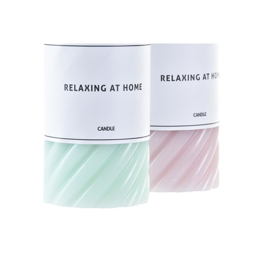 Stearinlys DKD Home Decor Relax Turkisbl Lyserd Spiraler Voks (2 enheder) (7 x 7 x 14 cm) #3