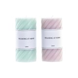 Stearinlys DKD Home Decor Relax Turkisbl Lyserd Spiraler Voks (2 enheder) (7 x 7 x 14 cm) #1