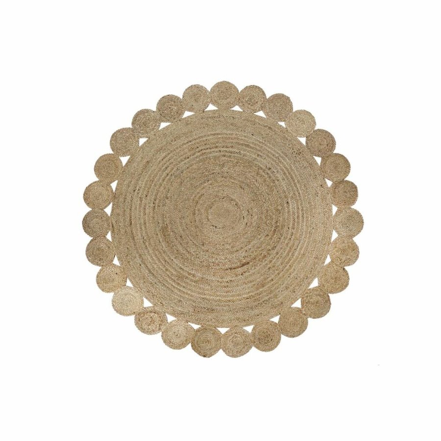 Tppe DKD Home Decor 200 x 200 x 1 cm Natur Brun Polyester Jute #1