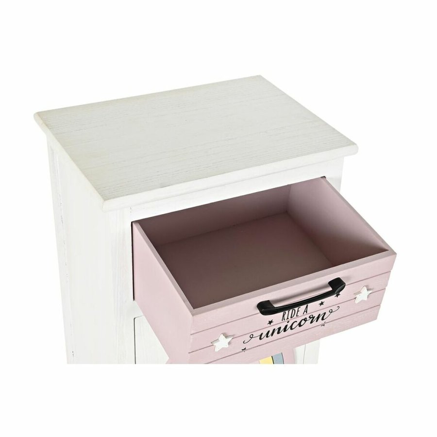 Natbord DKD Home Decor Brns Gr Pink Hvid Gul (40 x 29 x 73,5 cm) #9