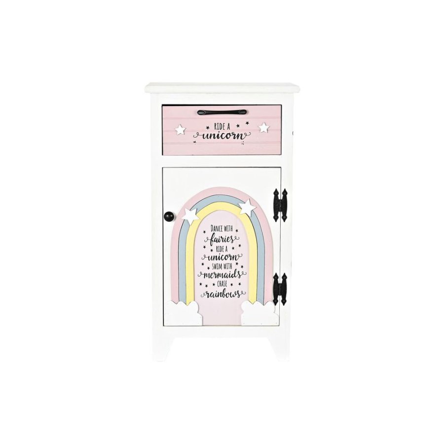 Natbord DKD Home Decor Brns Gr Pink Hvid Gul (40 x 29 x 73,5 cm) #1