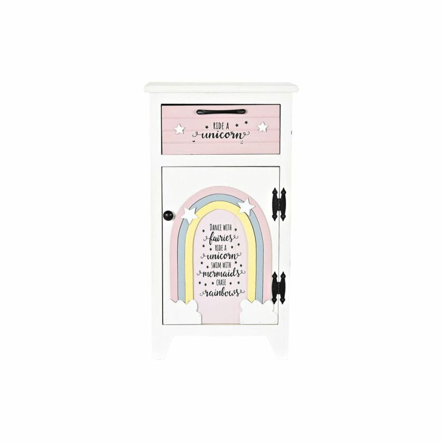 Natbord DKD Home Decor Brns Gr Pink Hvid Gul (40 x 29 x 73,5 cm) #5